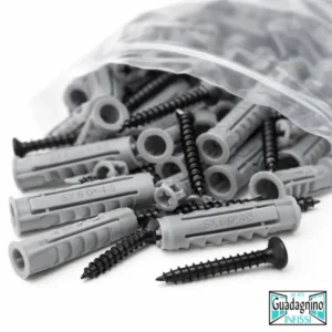 Bustina di n.8 Fischer da 6 mm con plastiche e viti a stell